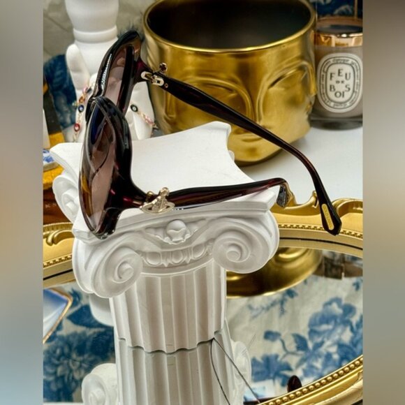 🆕VIVIENNE WESTWOOD🧿NWOT VW827 Striped Purple Acetate Butterfly Shaped Sunglass - Picture 10 of 16